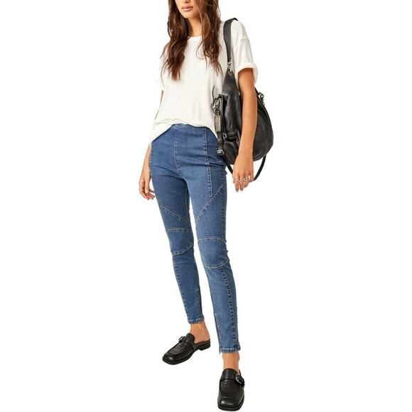 Free People We The Free Bella Moto Mid Rise Skinny Jeans Sz.29 NWT - Picture 4 of 8